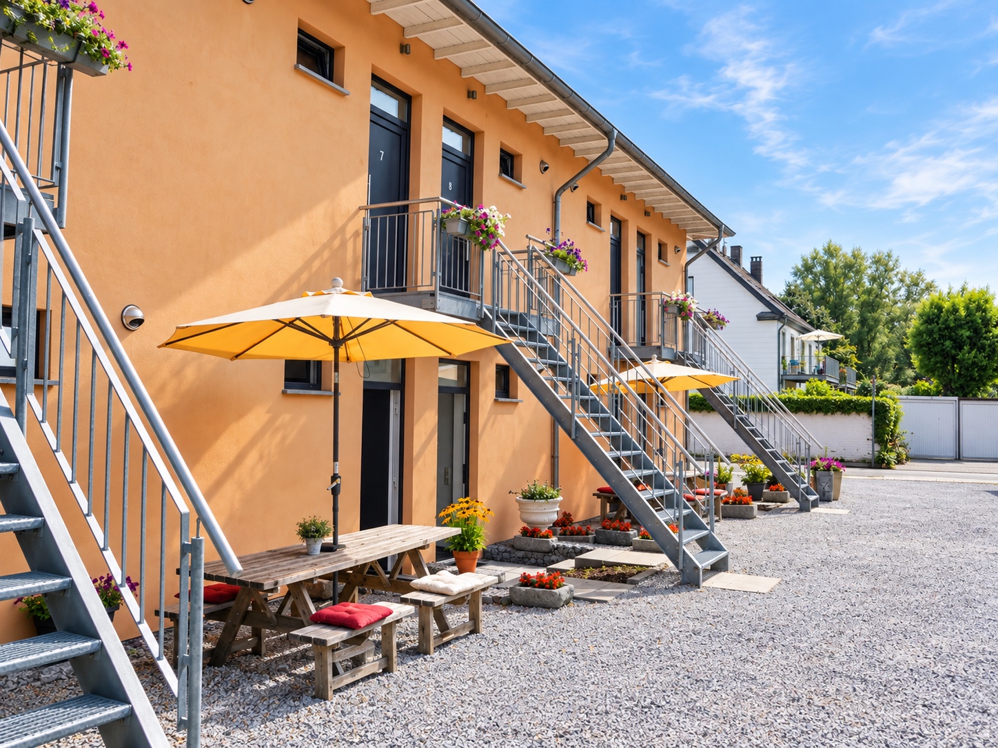 Innenhof mit Sitzplätzen